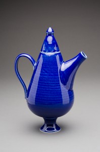 Blue Upright Teapot Helen Daly